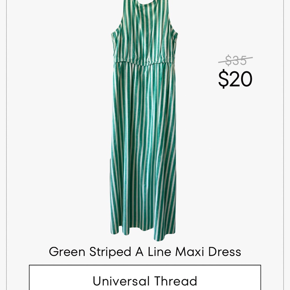Universal Thread Teal and White Striped Maxi Dress